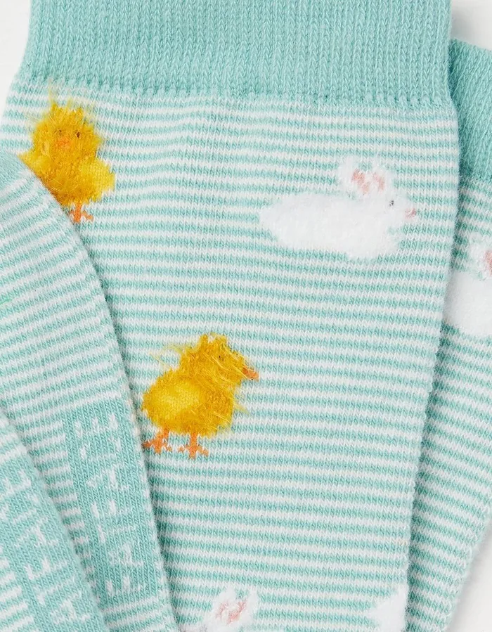 1 Pack Chick And Bunny Socks Green Haze Women FatFace Socks Underwear and Tights