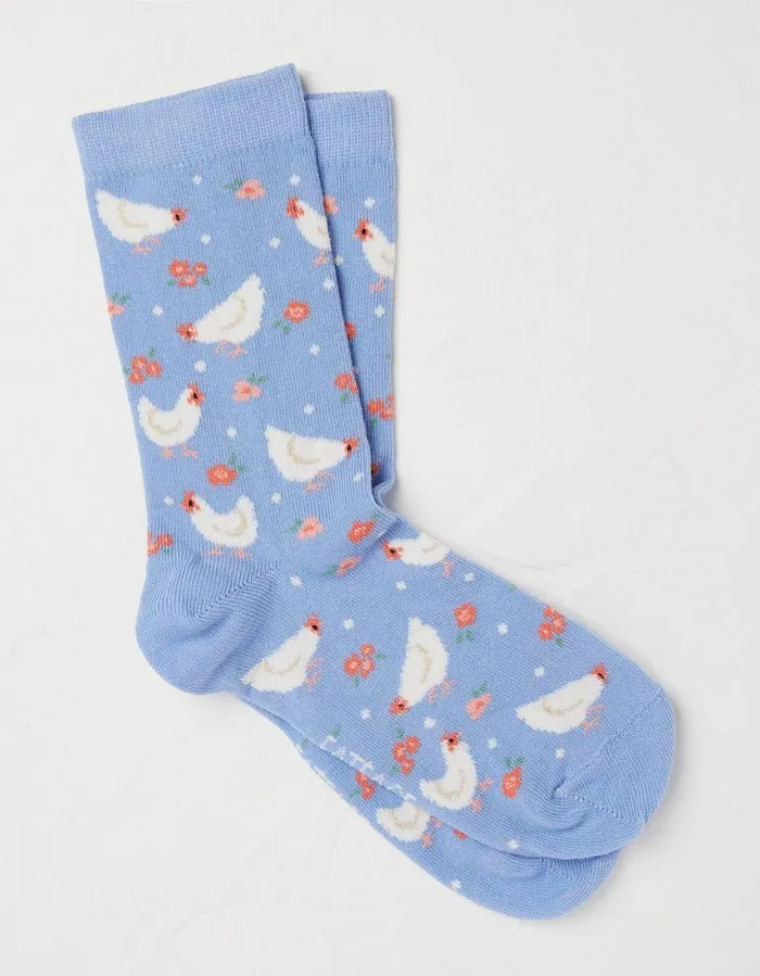 1 Pack Chicken Socks Light Blue Women FatFace Socks Underwear and Tights