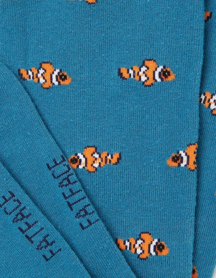 1 Pack Clownfish Socks Teal Green Men FatFace Socks and Underwear