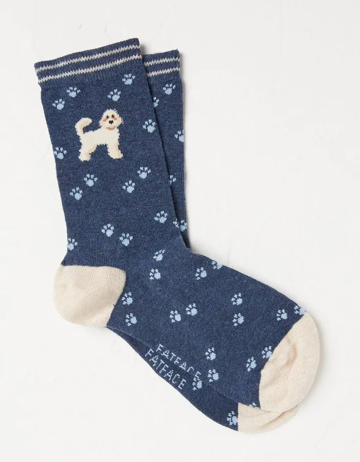 1 Pack Cockapoo Socks Navy Marl Women FatFace Socks Underwear and Tights