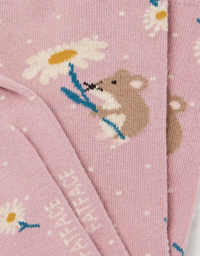 1 Pack Daisy Dormouse Socks Pink Women FatFace Socks Underwear and Tights