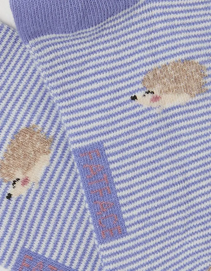 1 Pack Hedgehog Stripe Trainer Socks Bright Blue Women FatFace Socks Underwear and Tights