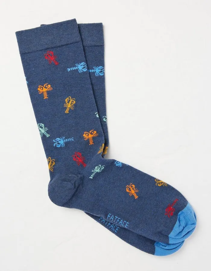 1 Pack Lobster Socks Navy Men FatFace Socks and Underwear