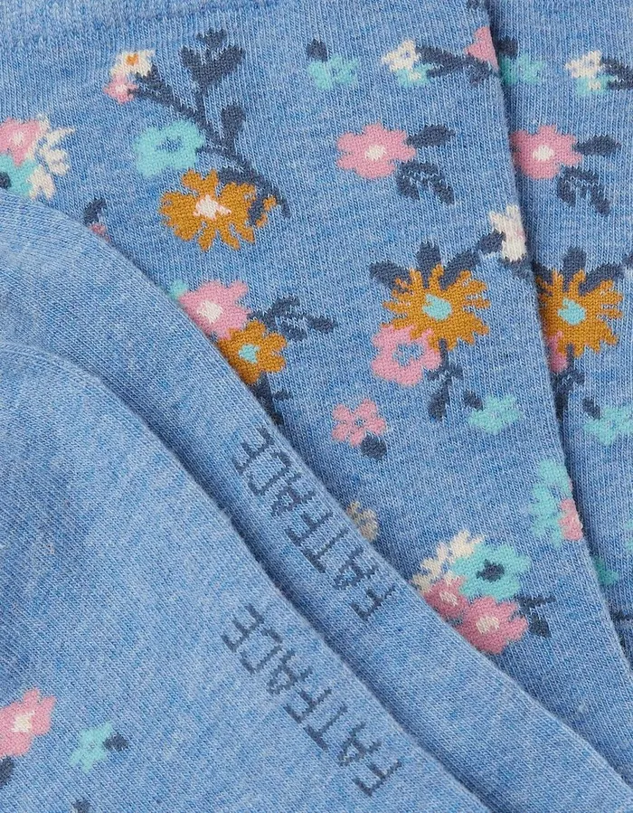 1 Pack Pop Floral Socks Light Blue Women FatFace Socks Underwear and Tights