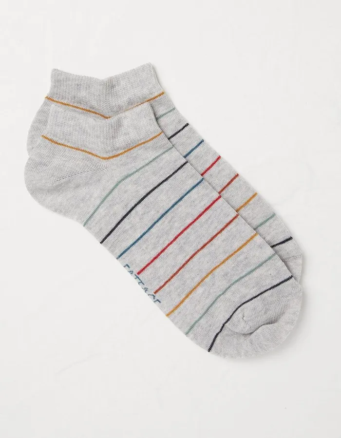 1 Pack Stan Stripe Trainer Socks Grey Men FatFace Socks and Underwear