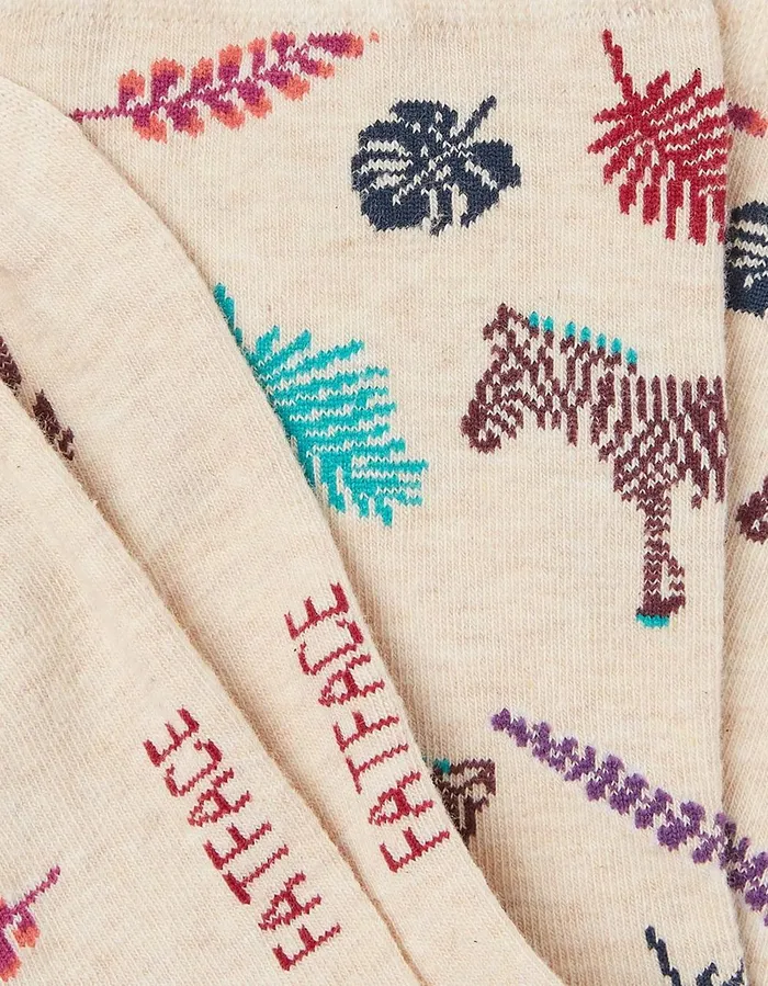 1 Pack Tropical Zebra Socks Oatmeal Women FatFace Socks Underwear and Tights