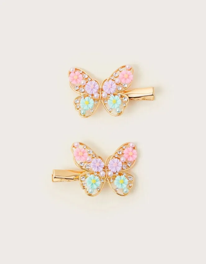 2Pack Daisy Butterfly Clips Children Monsoon Girls039 Hair Accessories