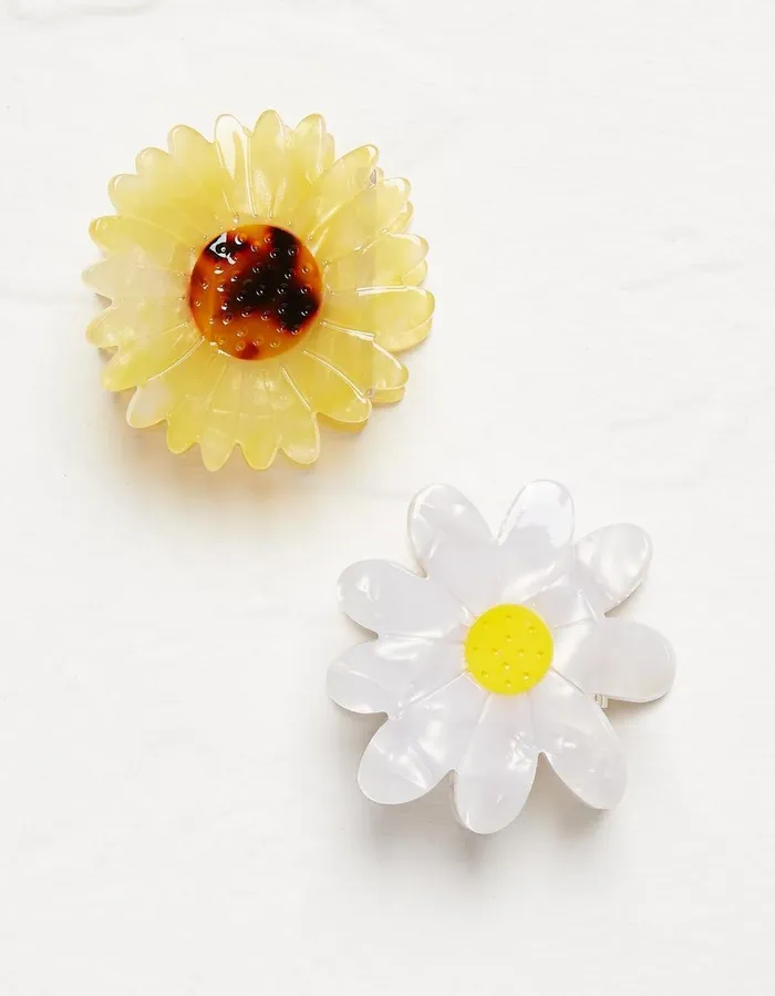 2 Pack Flower Clips Ivory Women FatFace Hair Accessories