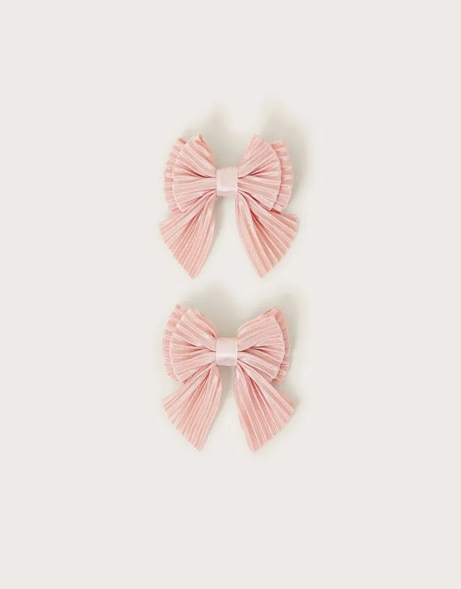 2Pack Katy Pleat Bow Clips Children Monsoon Girls039 Hair Accessories