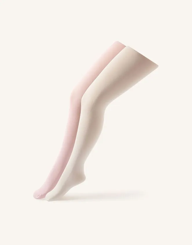 2Pack Plain Tights Multi Children Monsoon Girls039 Tights and Socks