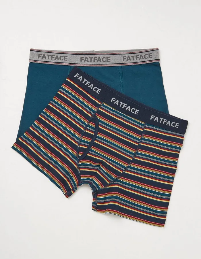 2 Pack Salcombe Stripe Boxers Bright Red Men FatFace Socks and Underwear