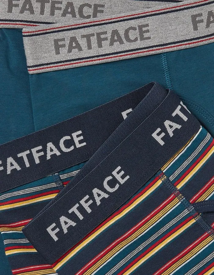 2 Pack Salcombe Stripe Boxers Bright Red Men FatFace Socks and Underwear