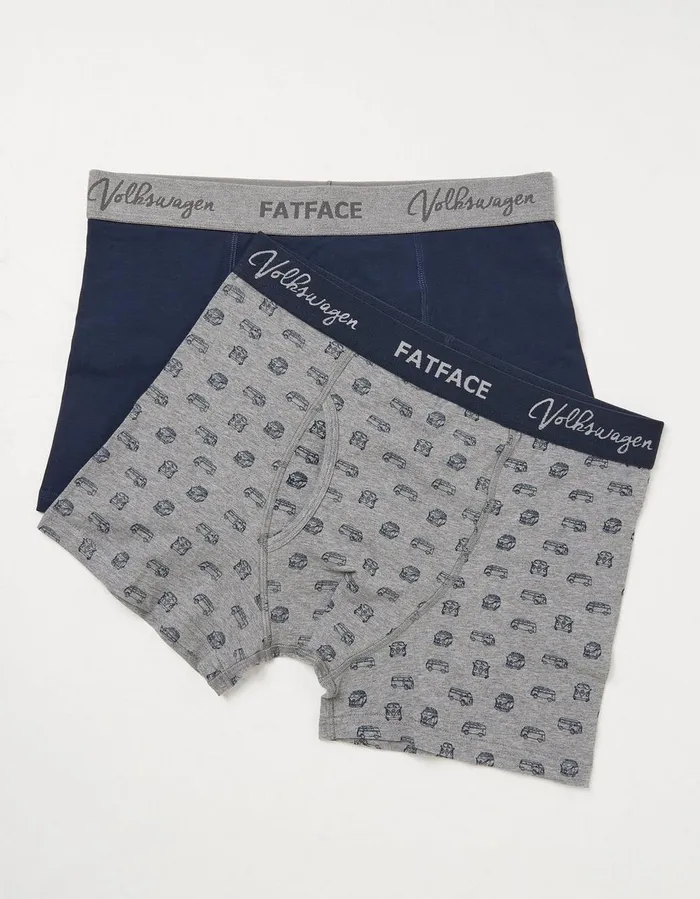 2 Pack VW Camper Boxers Grey Marl Men FatFace Socks and Underwear