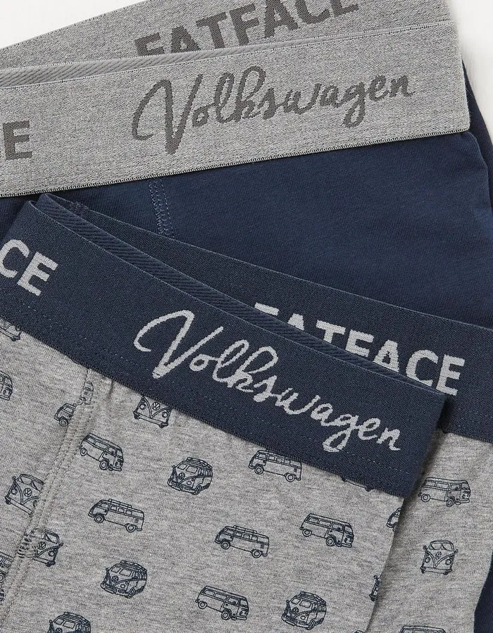 2 Pack VW Camper Boxers Grey Marl Men FatFace Socks and Underwear
