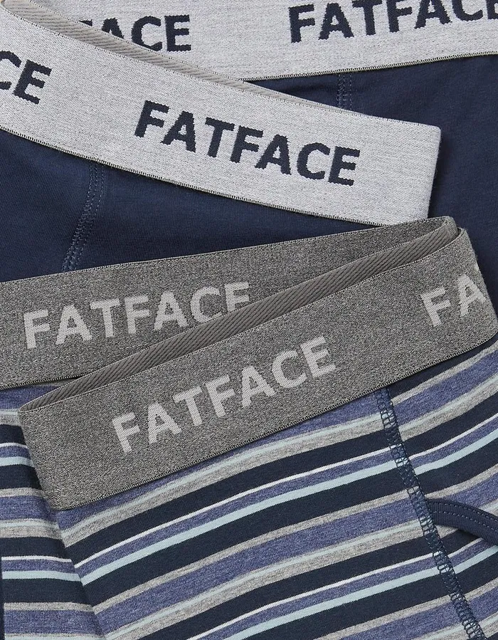2 Pack West Bay Stripe Boxers Navy Men FatFace Socks and Underwear