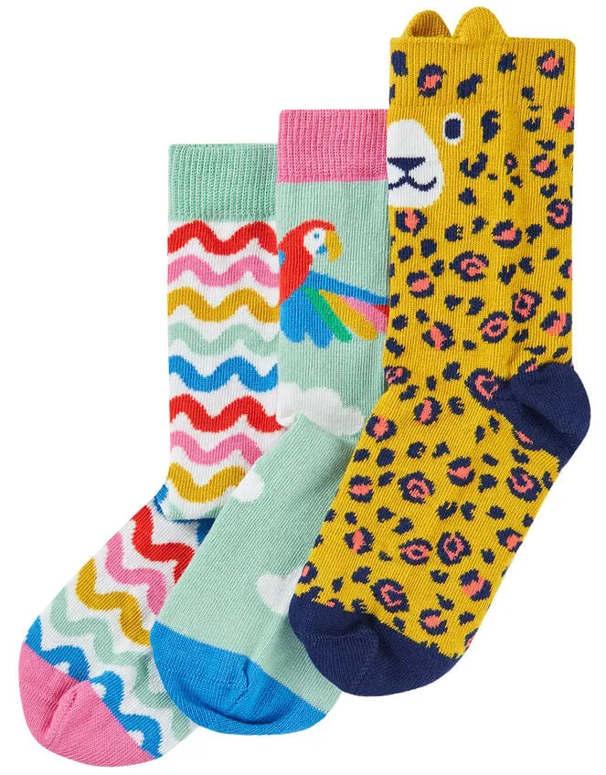 3Pack Frugi Print Socks Multi Children Monsoon Girls039 Tights and Socks