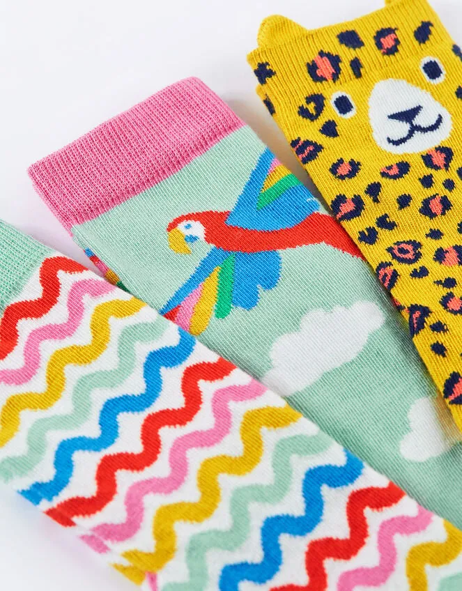 3Pack Frugi Print Socks Multi Children Monsoon Girls039 Tights and Socks