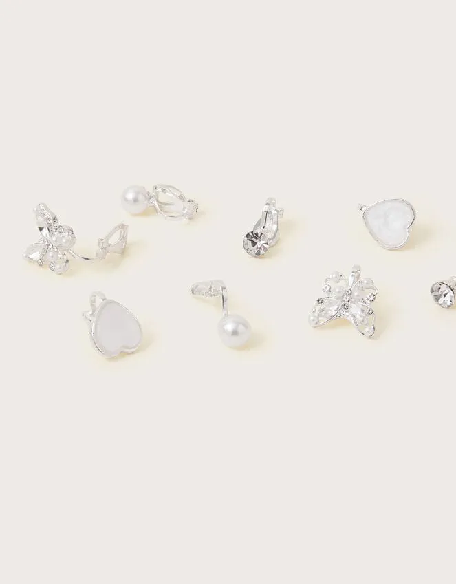 4Pack Bridesmaid Pearl ClipOn Earrings Children Monsoon Girls039 Jewellery