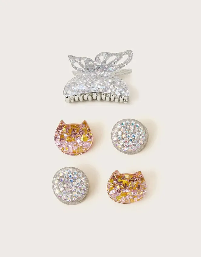 5Pack Glitter Claw Clips Children Monsoon Girls039 Hair Accessories