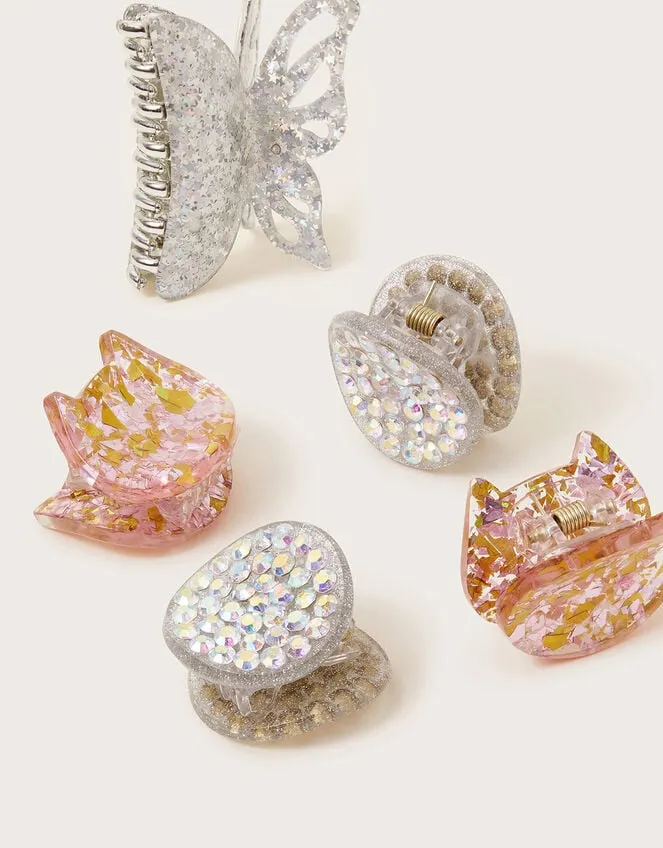 5Pack Glitter Claw Clips Children Monsoon Girls039 Hair Accessories