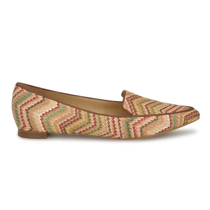 Abay Smoking Flats Multi Raffia Women Nine West Flats and Loafers