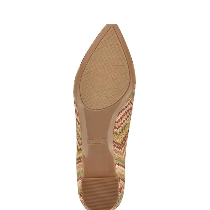 Abay Smoking Flats Multi Raffia Women Nine West Flats and Loafers