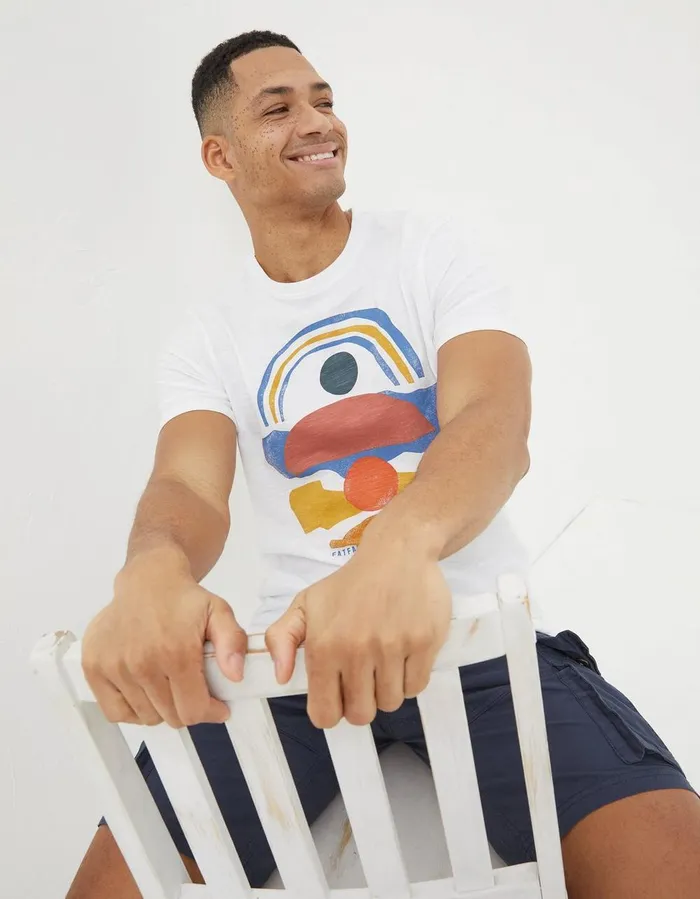 Abstract Landscape TShirt White Men FatFace TShirts