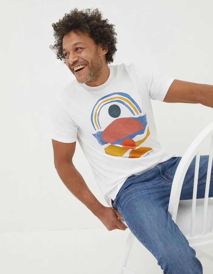 Abstract Landscape TShirt White Men FatFace TShirts