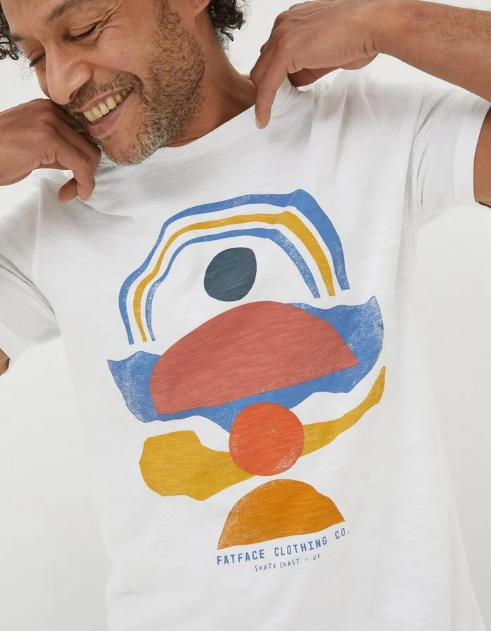 Abstract Landscape TShirt White Men FatFace TShirts