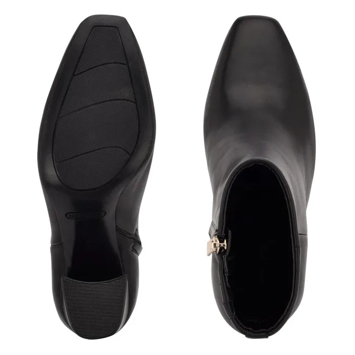 Adea Heeled Booties Black Leather Women Nine West Boots and Booties