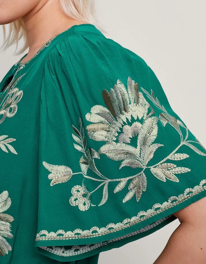 Adina Embroidered Blouse Green Women Monsoon Tops and Blouses