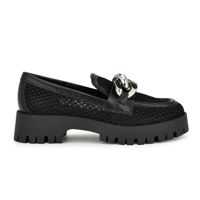 Afer Mesh Lugsole Loafers Black Women Nine West Flats and Loafers