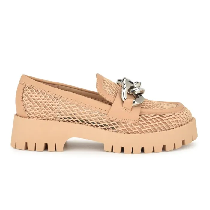 Afer Mesh Lugsole Loafers Natural Women Nine West Flats and Loafers
