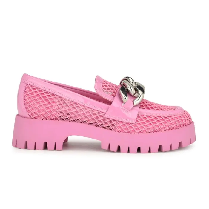 Afer Mesh Lugsole Loafers Pink Women Nine West Flats and Loafers