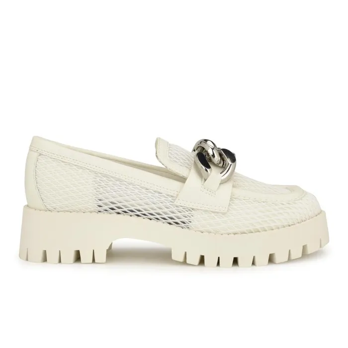 Afer Mesh Lugsole Loafers White Women Nine West Flats and Loafers