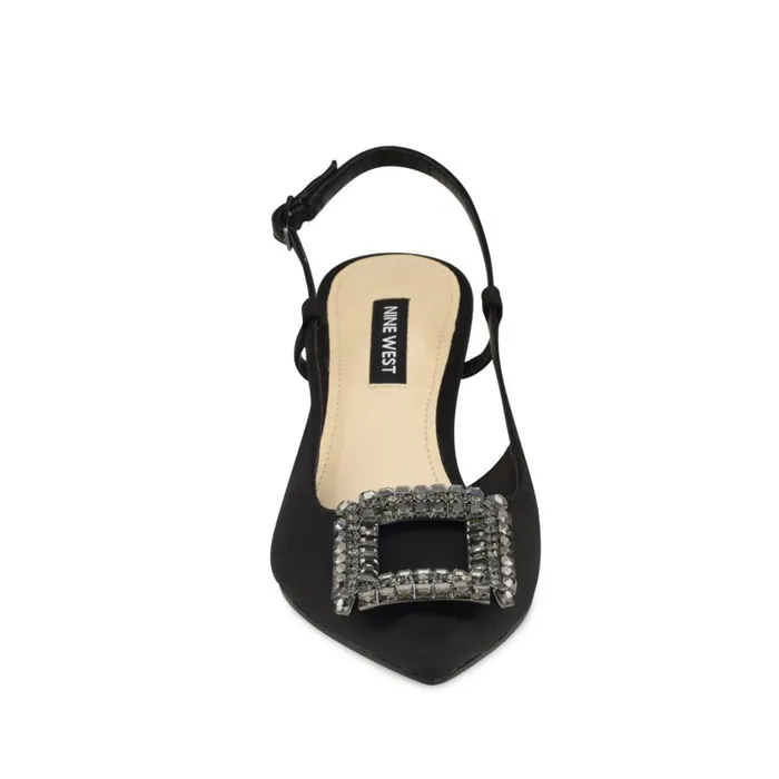 Aimey Pointy Toe Slingbacks Black Women Nine West Heels