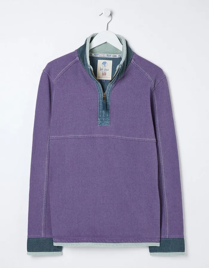Airlie Pocket Sweatshirt Purple Men FatFace Sweatshirts and Hoodies