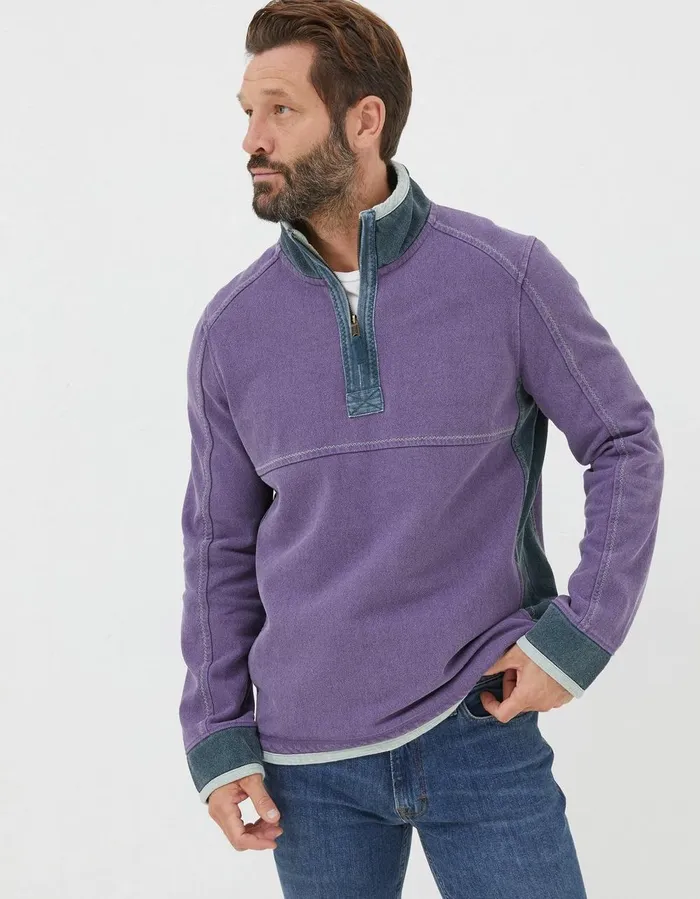 Airlie Pocket Sweatshirt Purple Men FatFace Sweatshirts and Hoodies