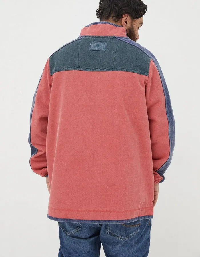 Airlie Yoke Stripe Sweatshirt Coral Pink Men FatFace Sweatshirts and Hoodies