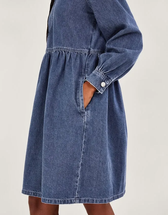 Alana Shirt Zip Denim Dress Blue Women Monsoon Casualwear