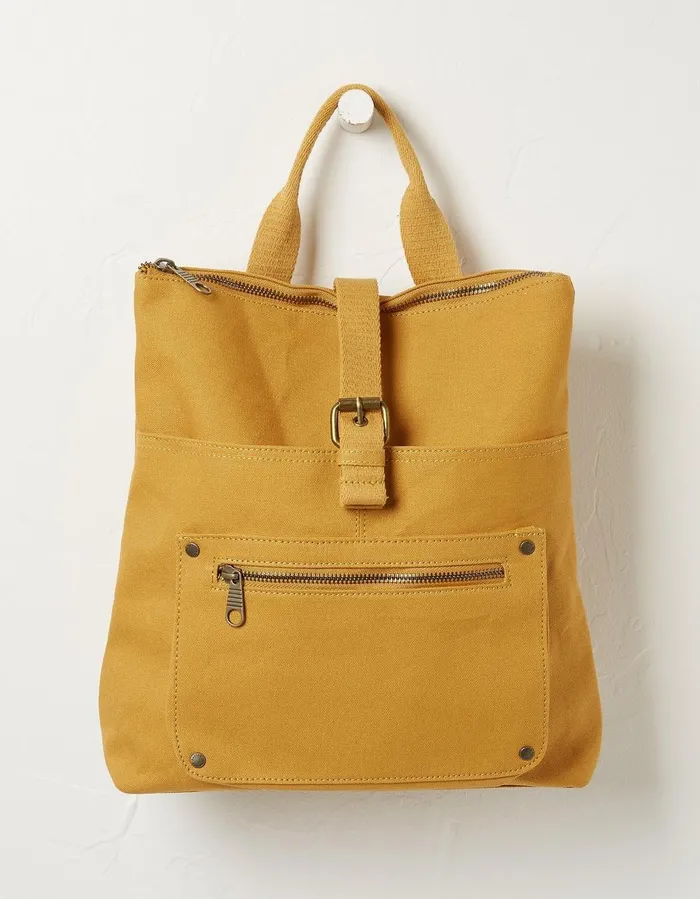 Alba Canvas Backpack Mustard Yellow Women FatFace Bags and Purses