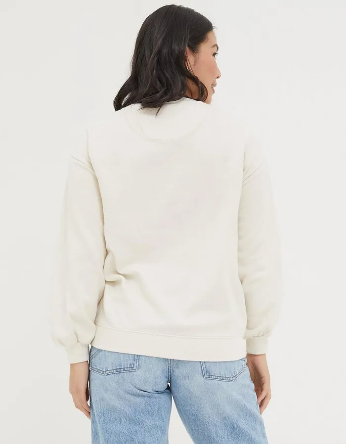 Alex Art Floral Crew Sweatshirt Ivory Women FatFace Sweatshirts and Hoodies