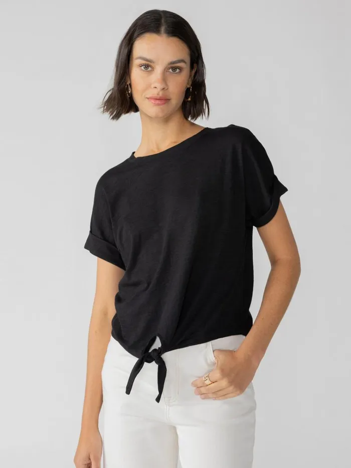 All Day Tie Tee Black Women Sanctuary Clothing Tees and Tops All Day Tie Tee Black Women Sanctuary Clothing Tees and Tops