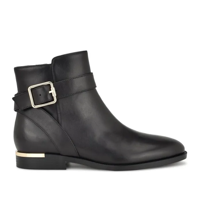 Alleva Casual Booties Black Leather Women Nine West Boots and Booties