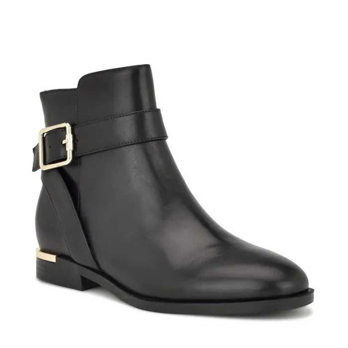 Alleva Casual Booties Black Leather Women Nine West Boots and Booties