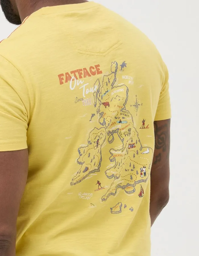 ALOA Map TShirt Yellow Men FatFace TShirts