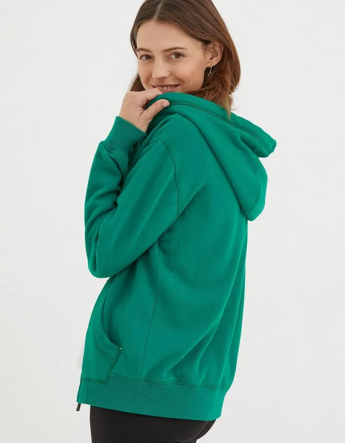 Amy Zip Through Hoodie Green Women FatFace Sweatshirts and Hoodies