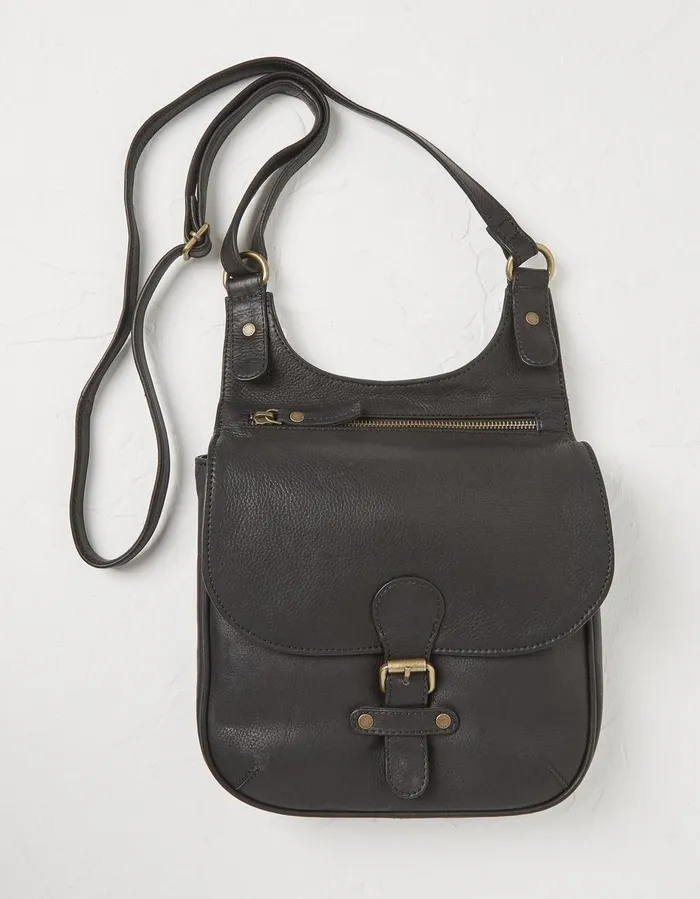 Anna Oiled Leather Crossbody Black Women FatFace Bags and Purses