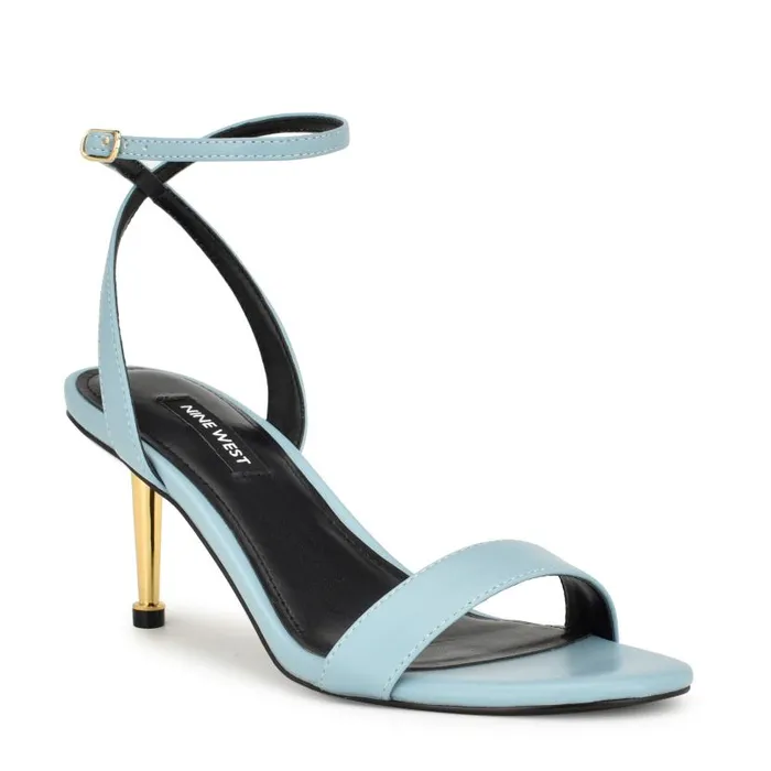 Anny Ankle Strap Heeled Sandals Blue Women Nine West Heels