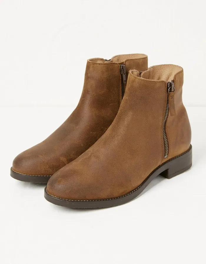 Aria Ankle Zip Boots Tan Women FatFace Boots